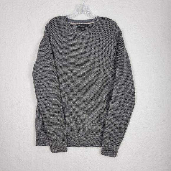 NWT Mens Black Crew Neck Knit Sweater- Sz L Cashmere Wool Blend Layering - Picture 2 of 9